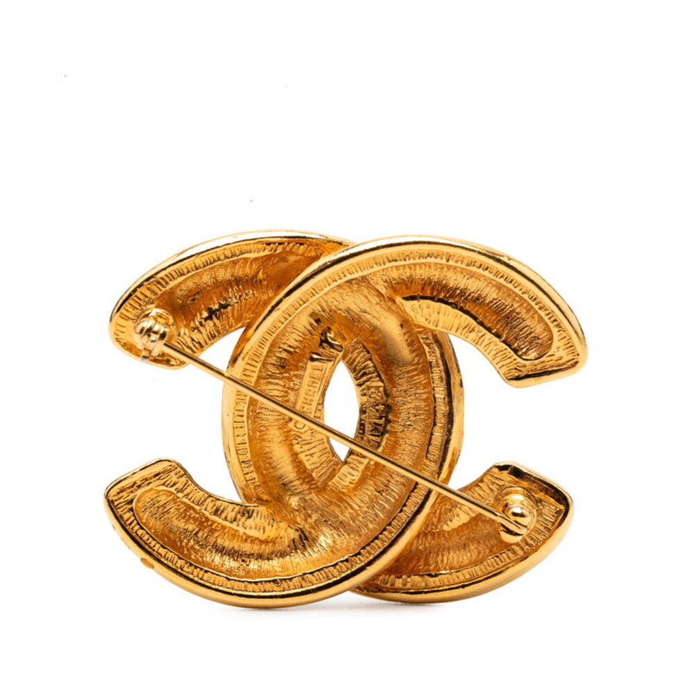 CHANEL Authentic Gold Logo Brooch - Picture 2 of 3